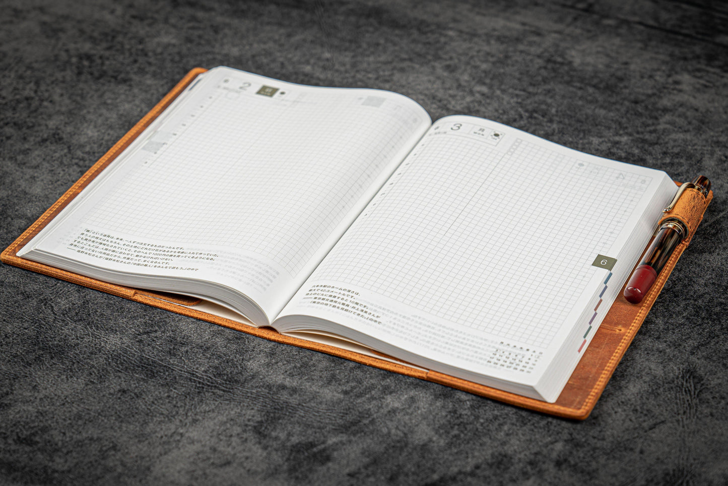 Leather Slim A5 Notebook / Planner Cover - Crazy Horse Brown