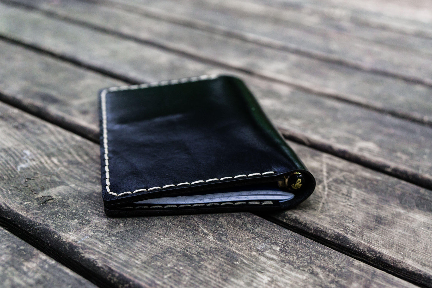 No.44 Personalized Leather Field Notes Cover - Black