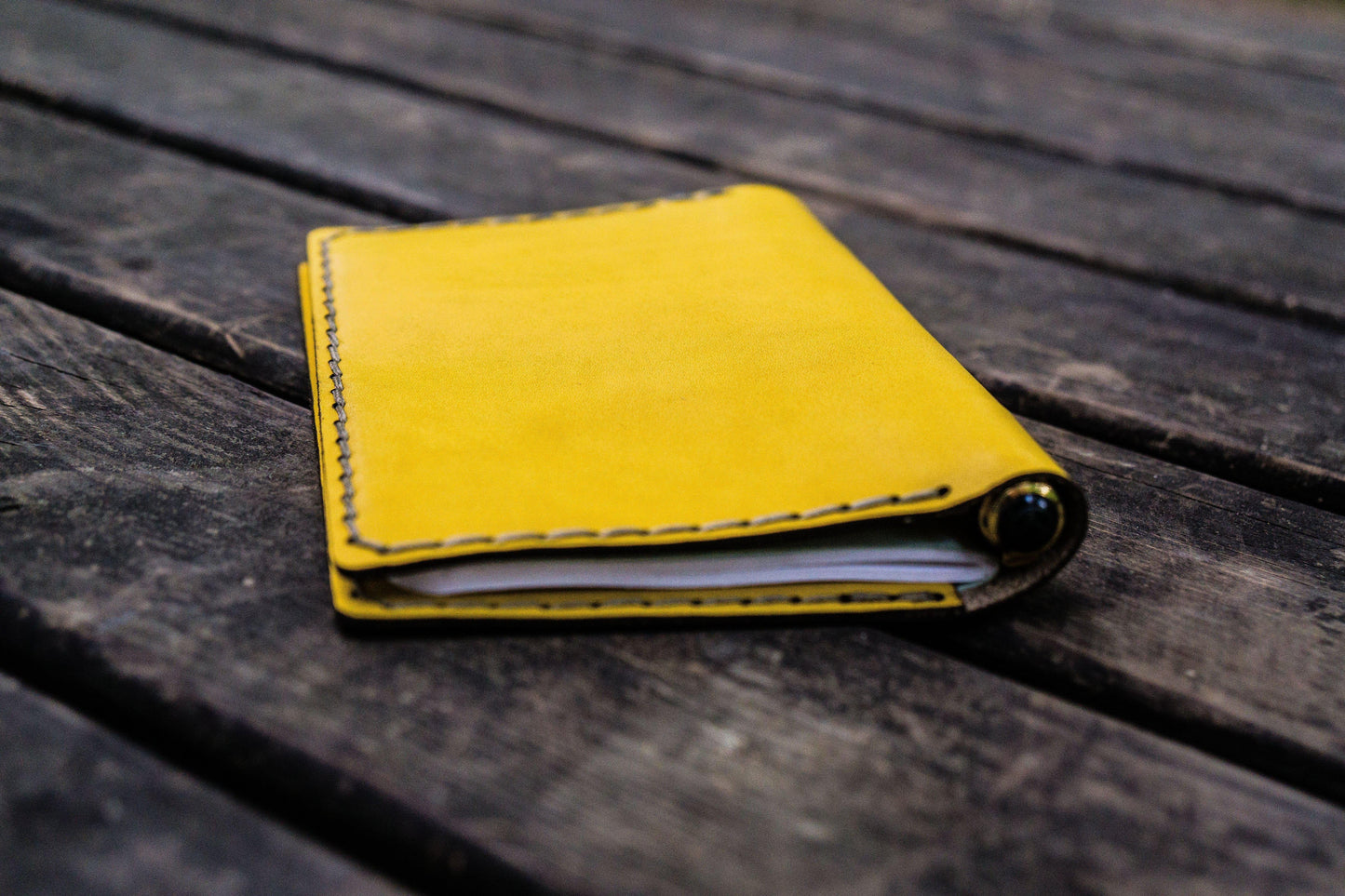 No.33 Personalized Leather Field Notes Cover - Yellow