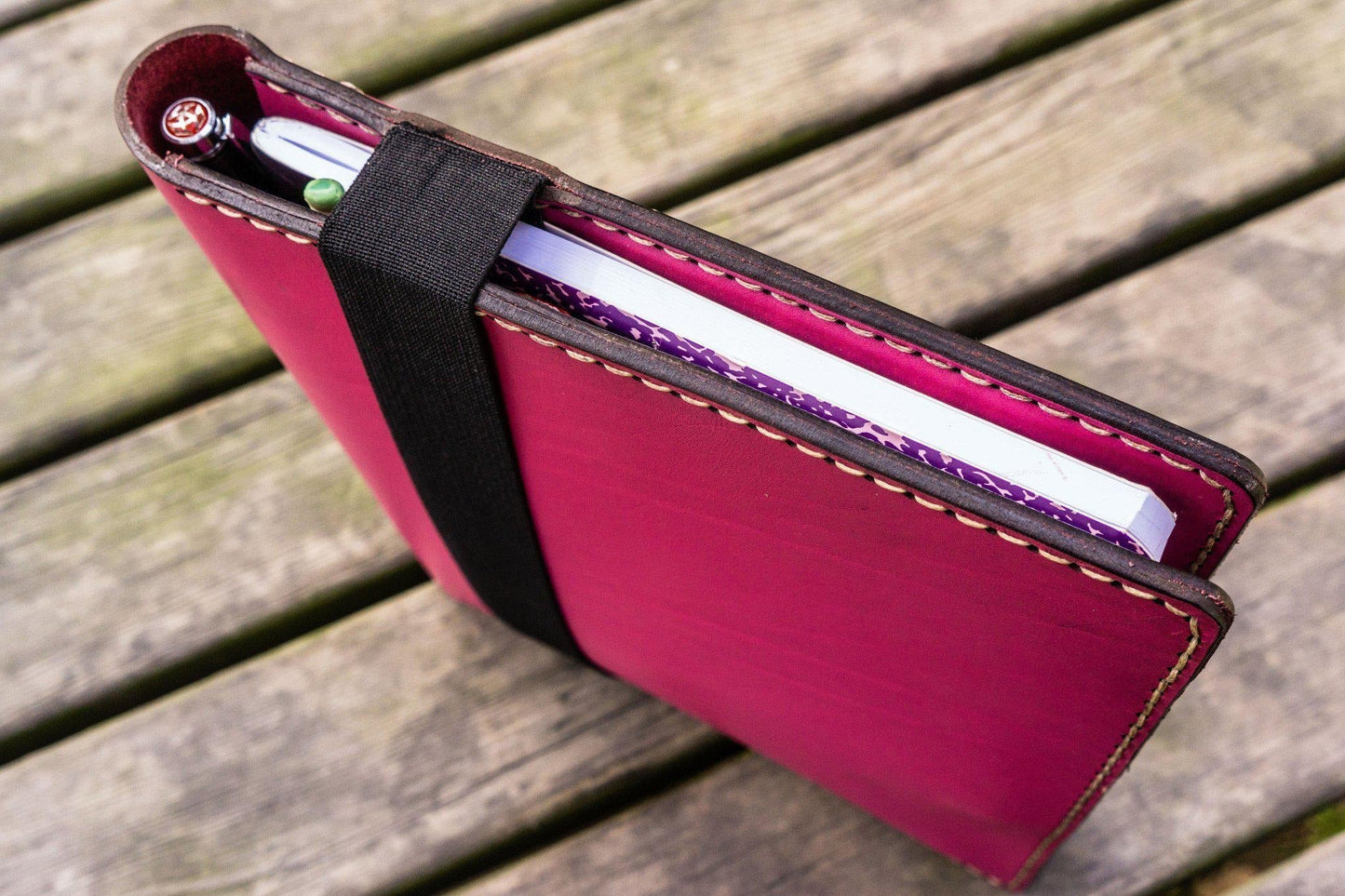 Leather Leuchtturm1917 B5 Notebook & iPad Air/Pro Cover - Pink