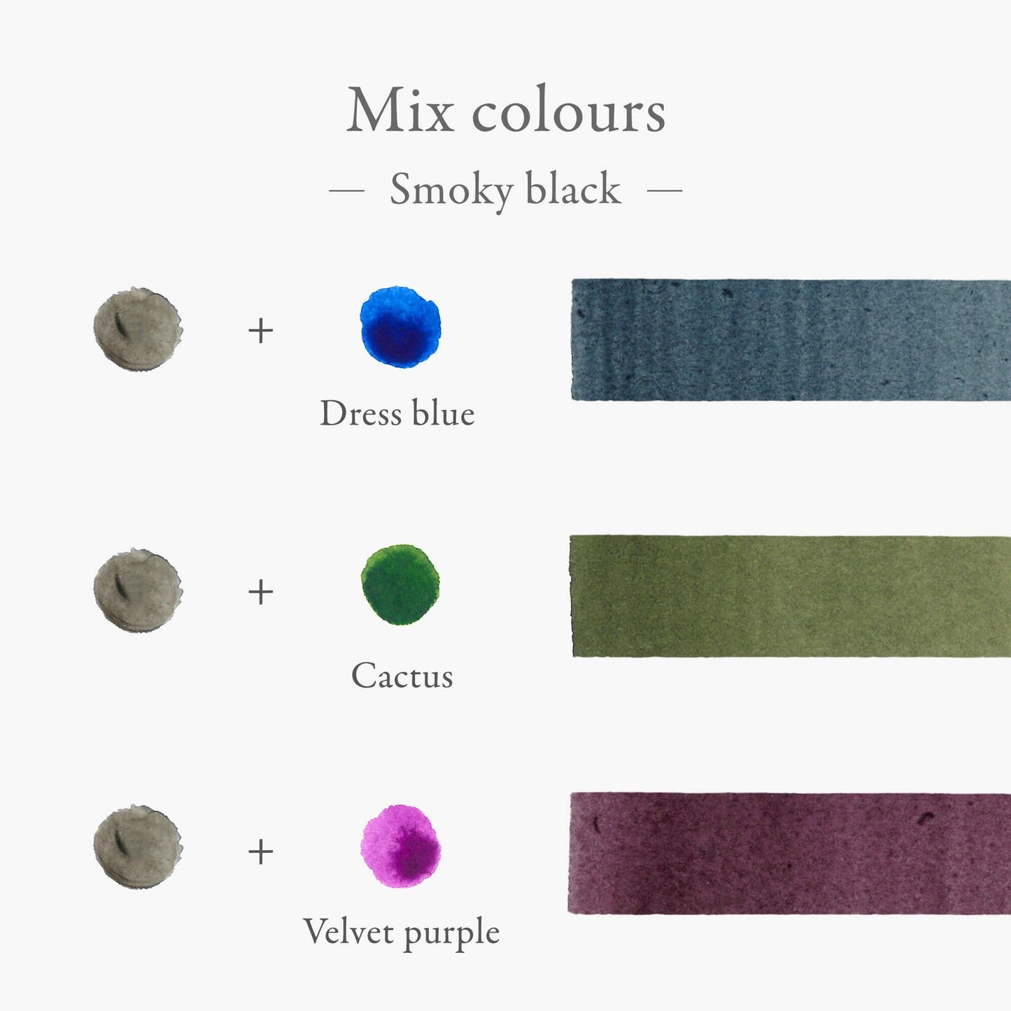 Kakimori Blendable Fountain Pen Ink -Smoky black