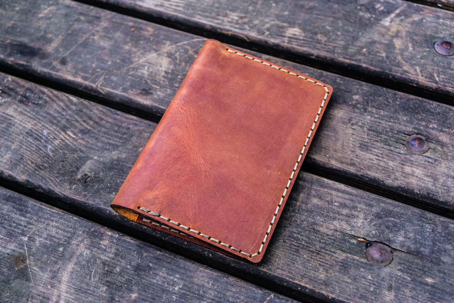 No.44 Personalized Leather Field Notes Cover - Crazy Horse Tan