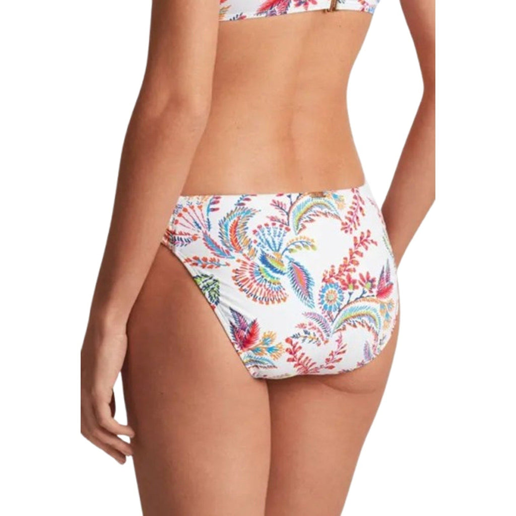 LAUREN RALPH LAUREN Fleurette Hipster Bikini Bottom Size 8 White Twist Side NWT