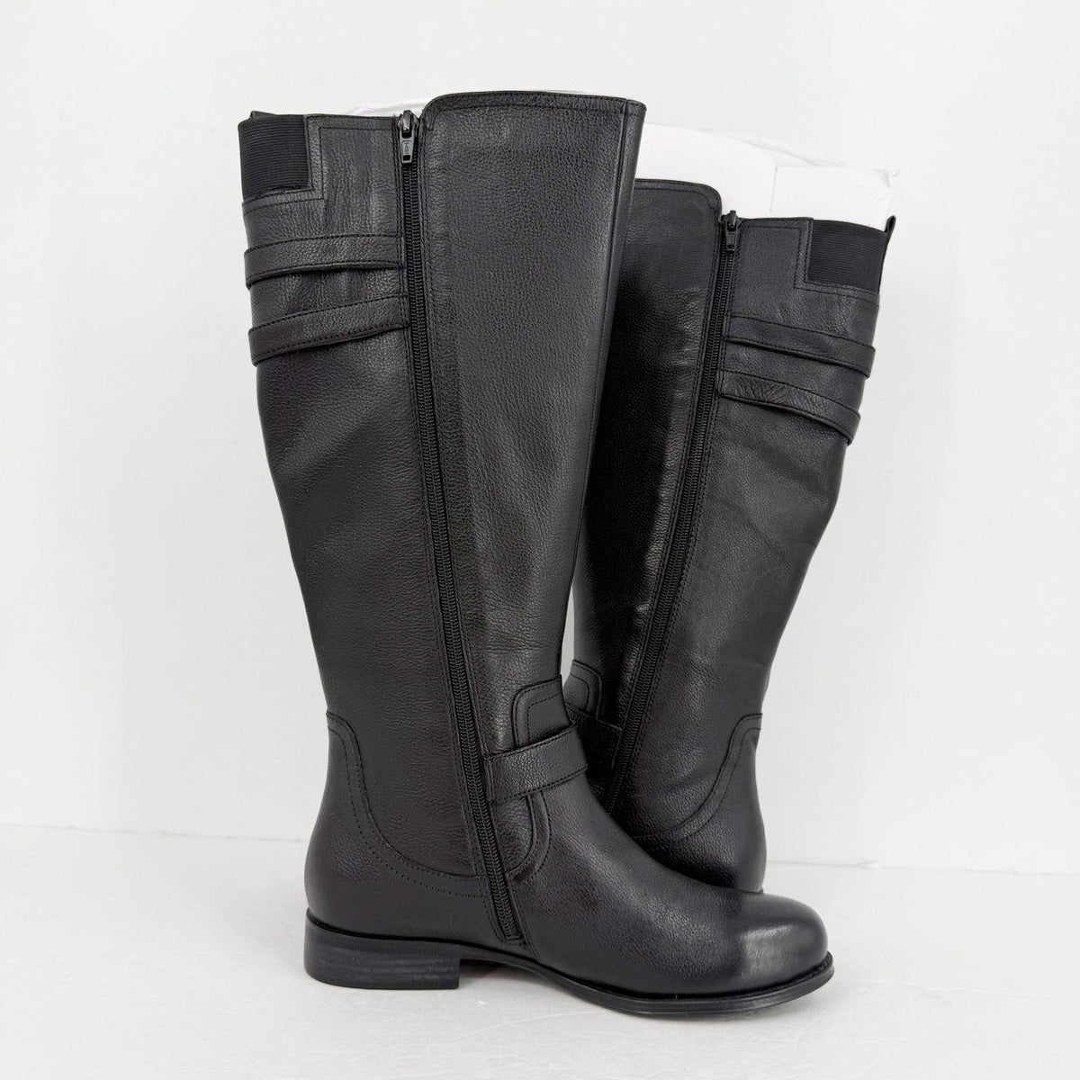 Naturalizer Womens Jessie Knee High Boots Size 8.5 WIDE Black Leather NWOB