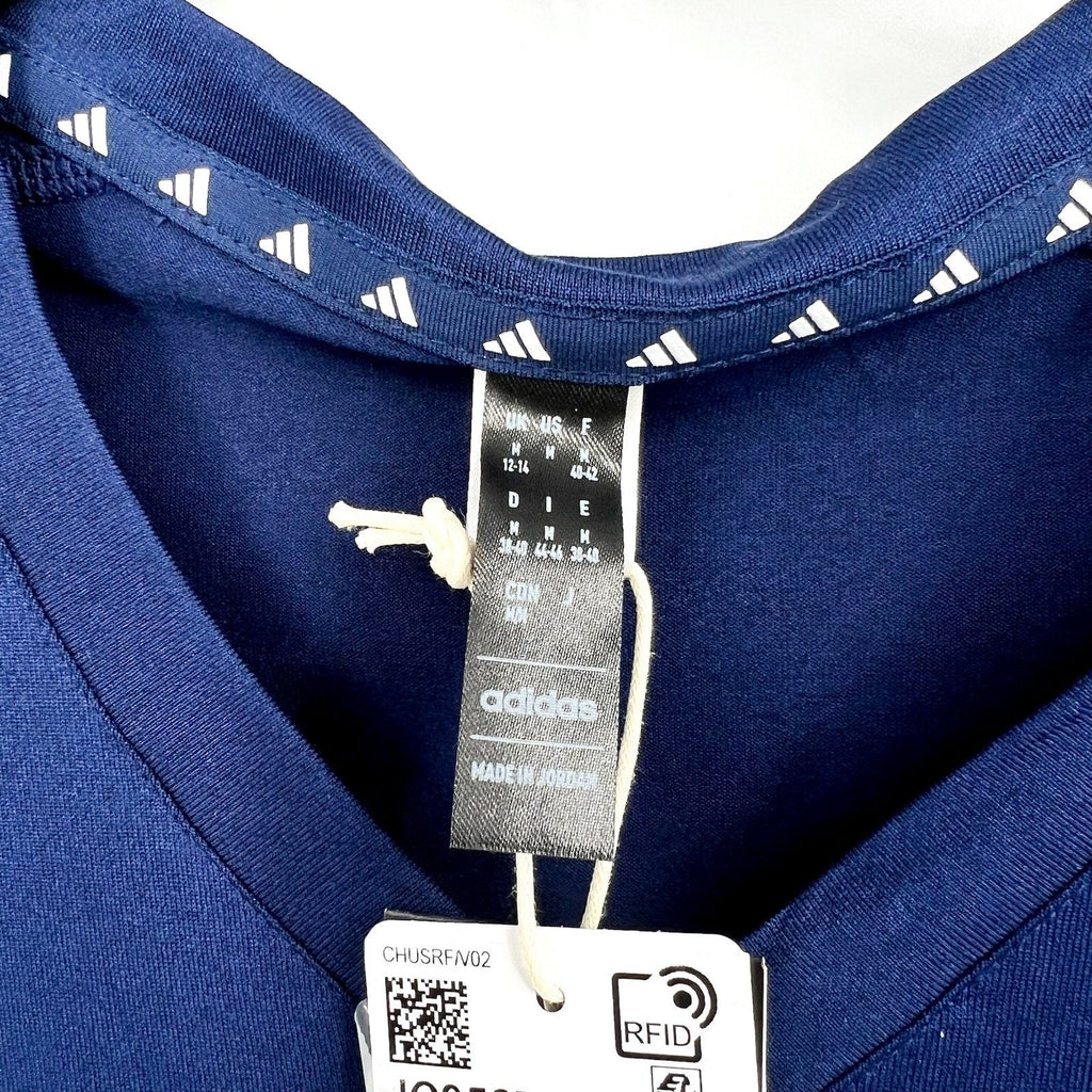 ADIDAS Women's Train Essentials V-Neck Tee Medium Dark Blue Short Sleeve NWT