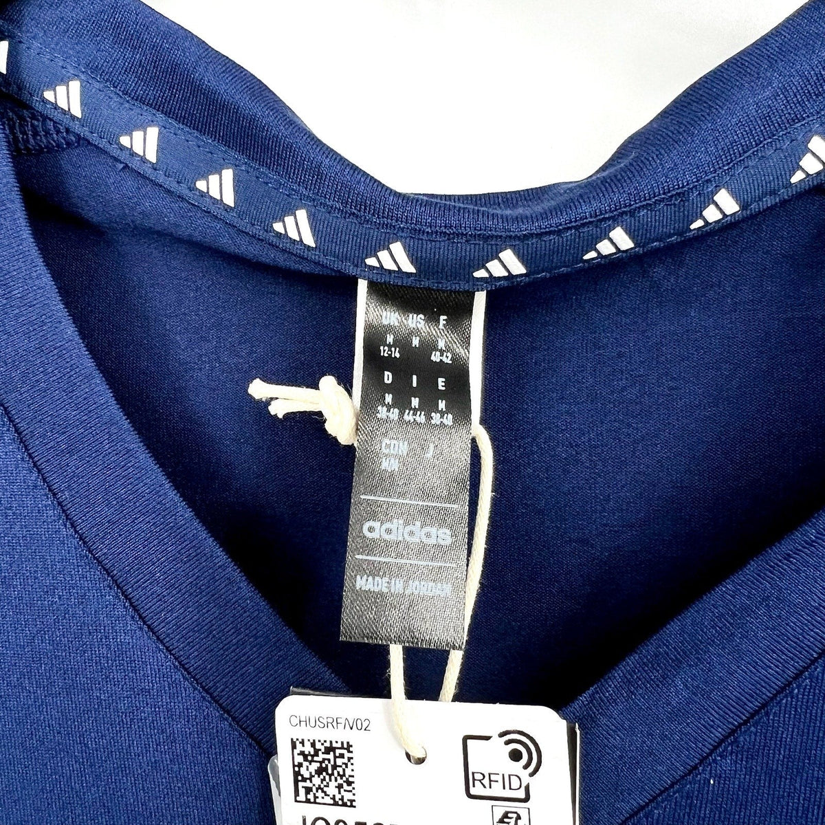 ADIDAS Women's Train Essentials V-Neck Tee Medium Dark Blue Short Sleeve NWT