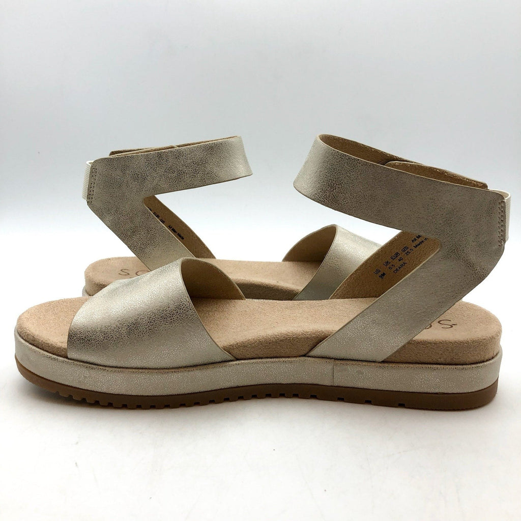 Soul Naturalizer Womens Deara Platform Flat Sandals Size 7 WIDE Gold Leather NIB