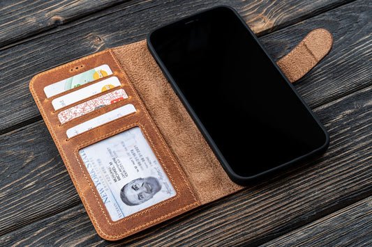iPhone 12 / iPhone 12 Pro (6.1") Leather Wallet Case