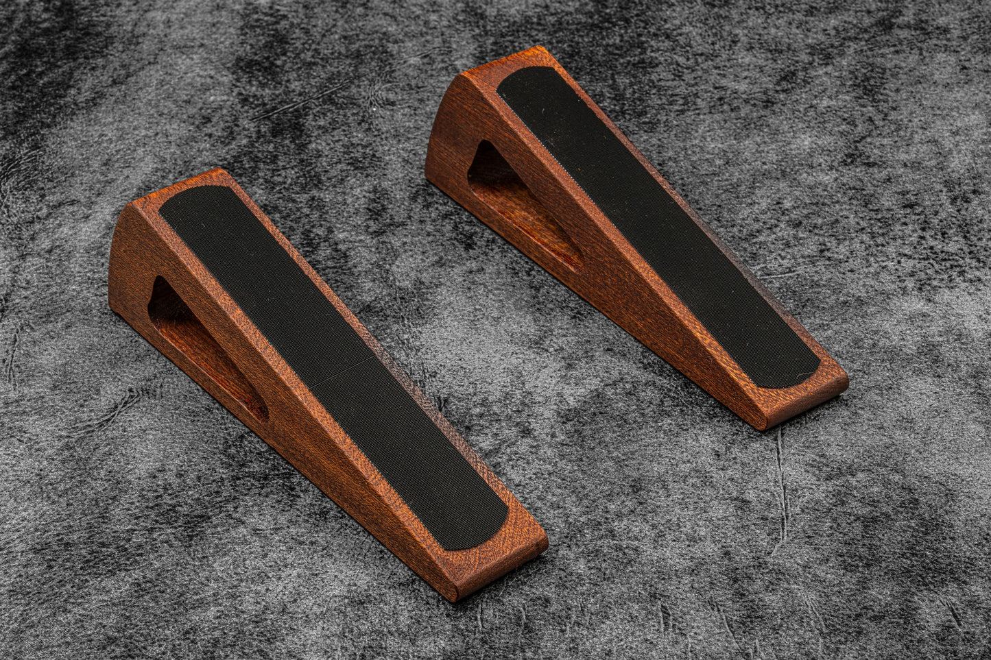 Portable Wooden Stand for MacBook & iPad - Mahogany - with Leather Carry Sleeve