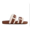 Senso Womens Dalley Slide Sandals EU 42 US 12 M Brown Leather Shearling NWOB