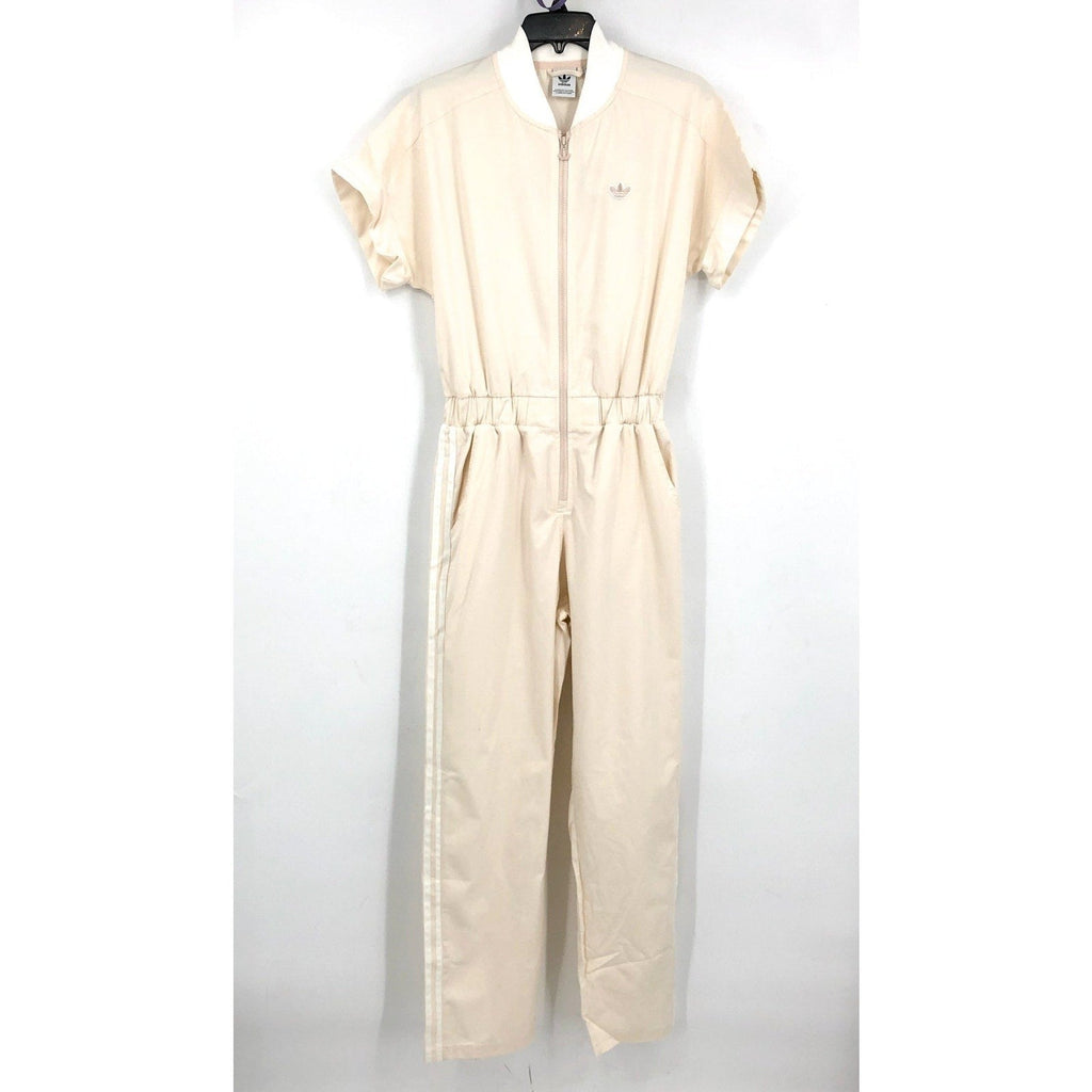 ADIDAS Women's Originals No-dye Jumpsuit Small Off-White Short Sleeve NWT