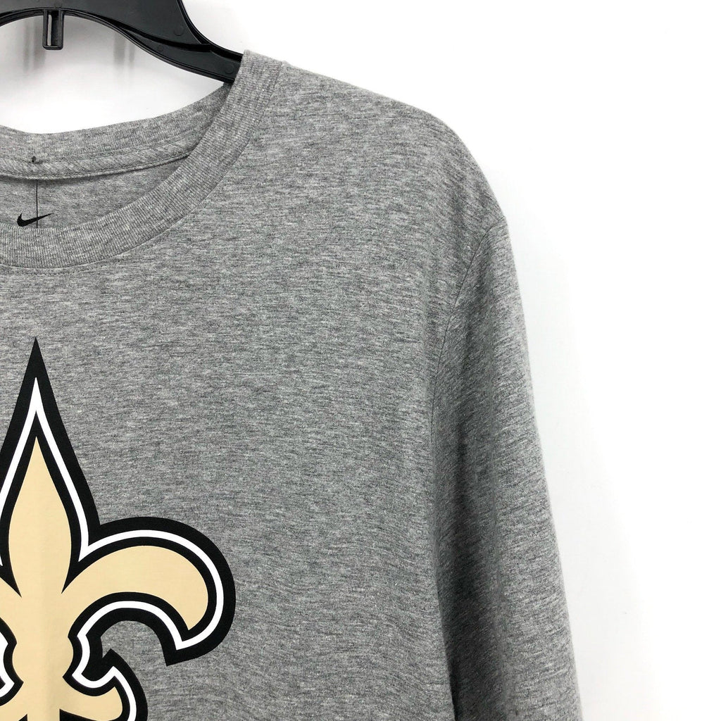 NIKE Mens New Orleans Saints Logo Tee Medium Heather Grey Short Sleeve NWT