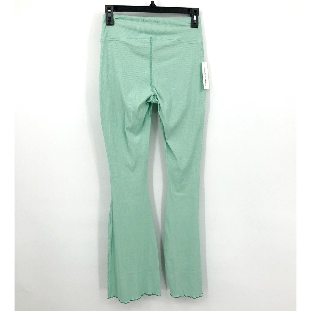 OUTDOOR VOICES Womens SuperForm Rib Flare Athletic Pants Small Green Patina NWT
