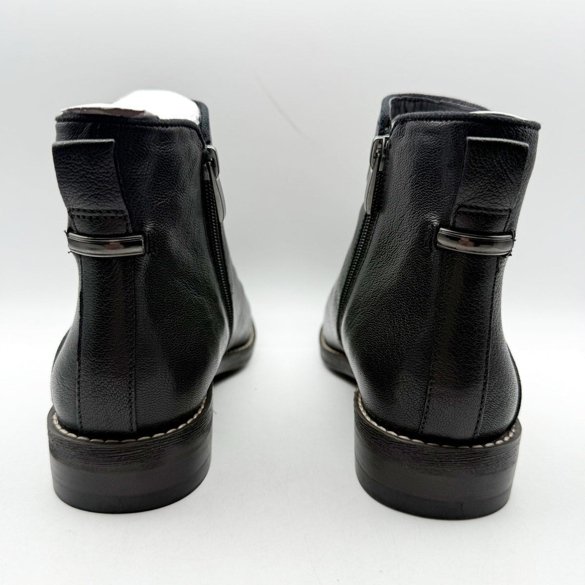 Franco Sarto Womens Marcus Ankle Bootie Size 7 M EU 37 Black Leather Boots NIB