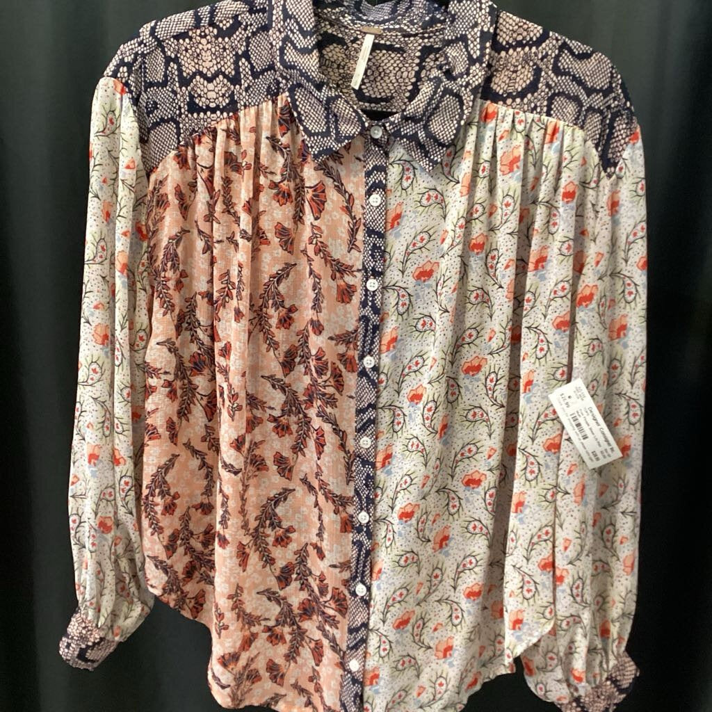 Free People Sheer L/S Print TOPS S/P