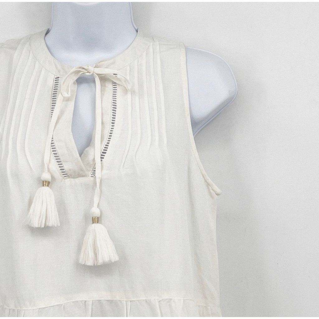 TOMMY BAHAMA Women's St Lucia Sleeveless Tier Dress Small White Cover Up NWT