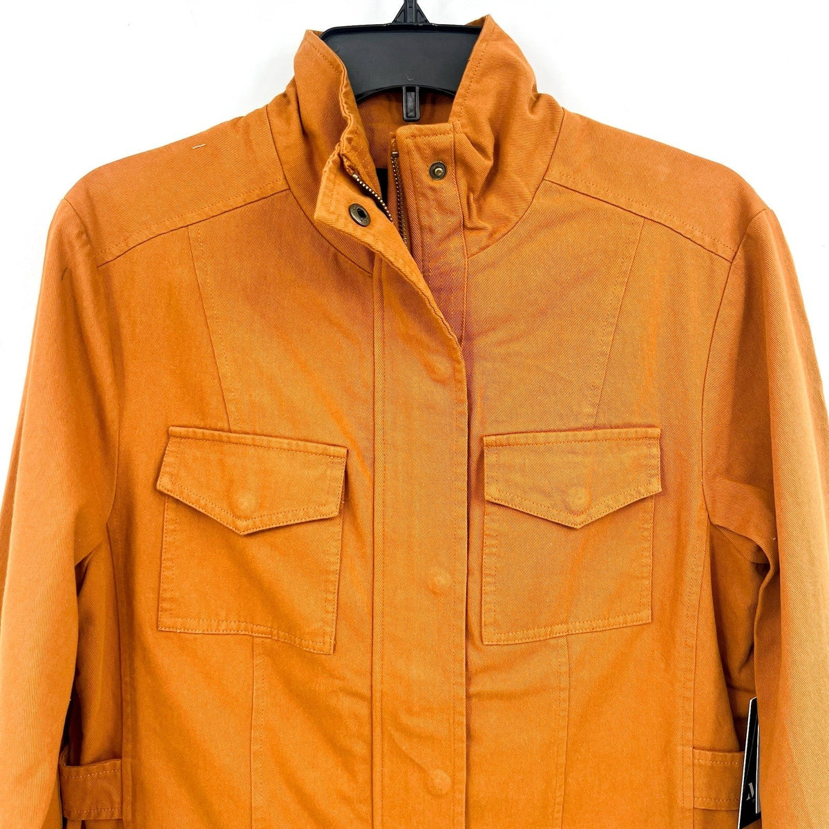 MO-KA BY SANTA FE APPAREL Jacket Small Orange Snap Button 100% Cotton NWT