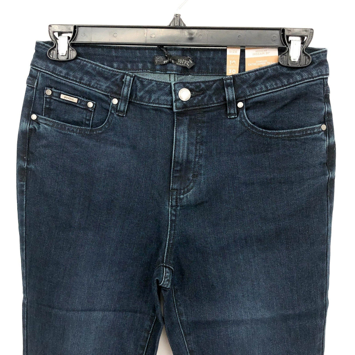 Prana Womens Sienna Skinny Jean 30x30 US 10 Deep Blue Stretch Denim Mid Rise NWT