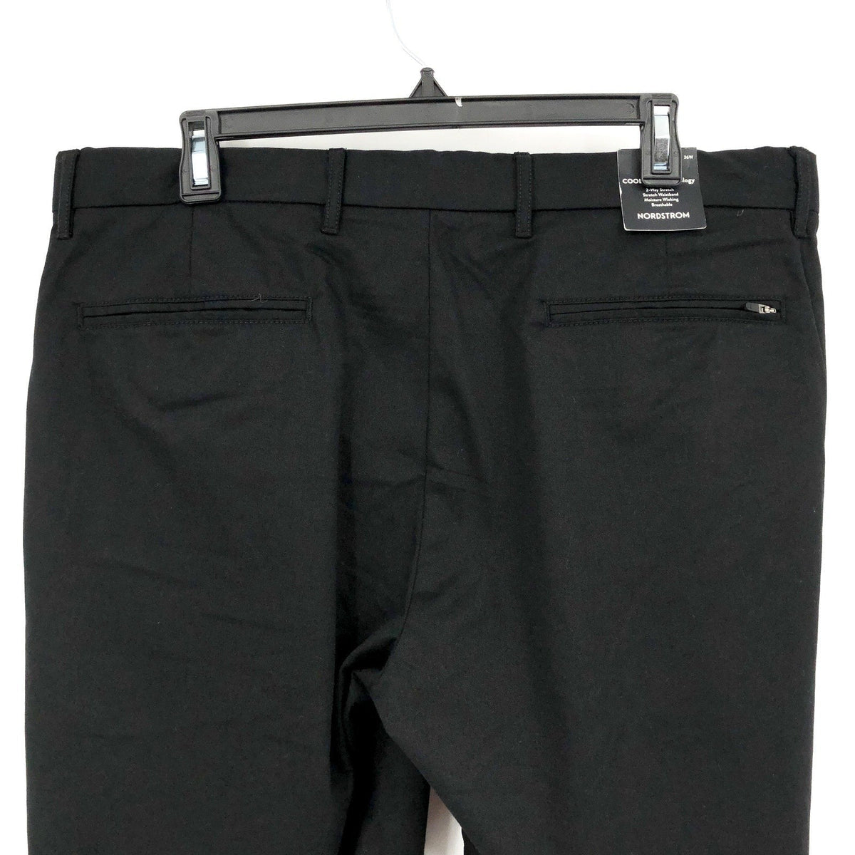 NORDSTROM Men's Tech Smart Slim Fit Chino Shorts SIZE 36 Black Coolmax NWT