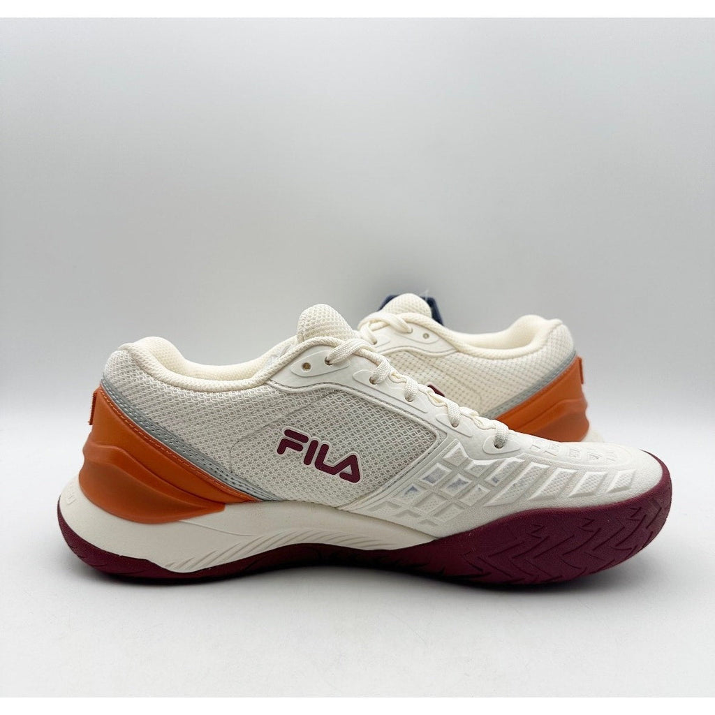 FILA Women's Axilus 3 Athletic Shoes Size 9 Off White Orange Court NWOB