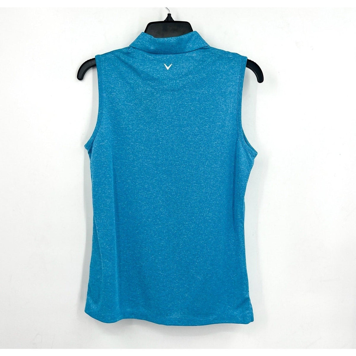 CALLAWAY Womens Polo Shirt Small Vivid Blue Heather 1/4 Zip Sleeveless NWT