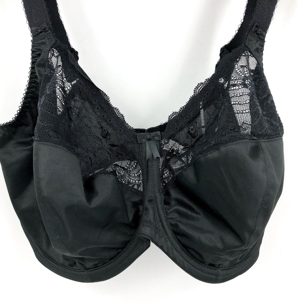 ELOMI Women's Morgan Underwired Banded Bra 38L Black Full Cup 4111 NWT