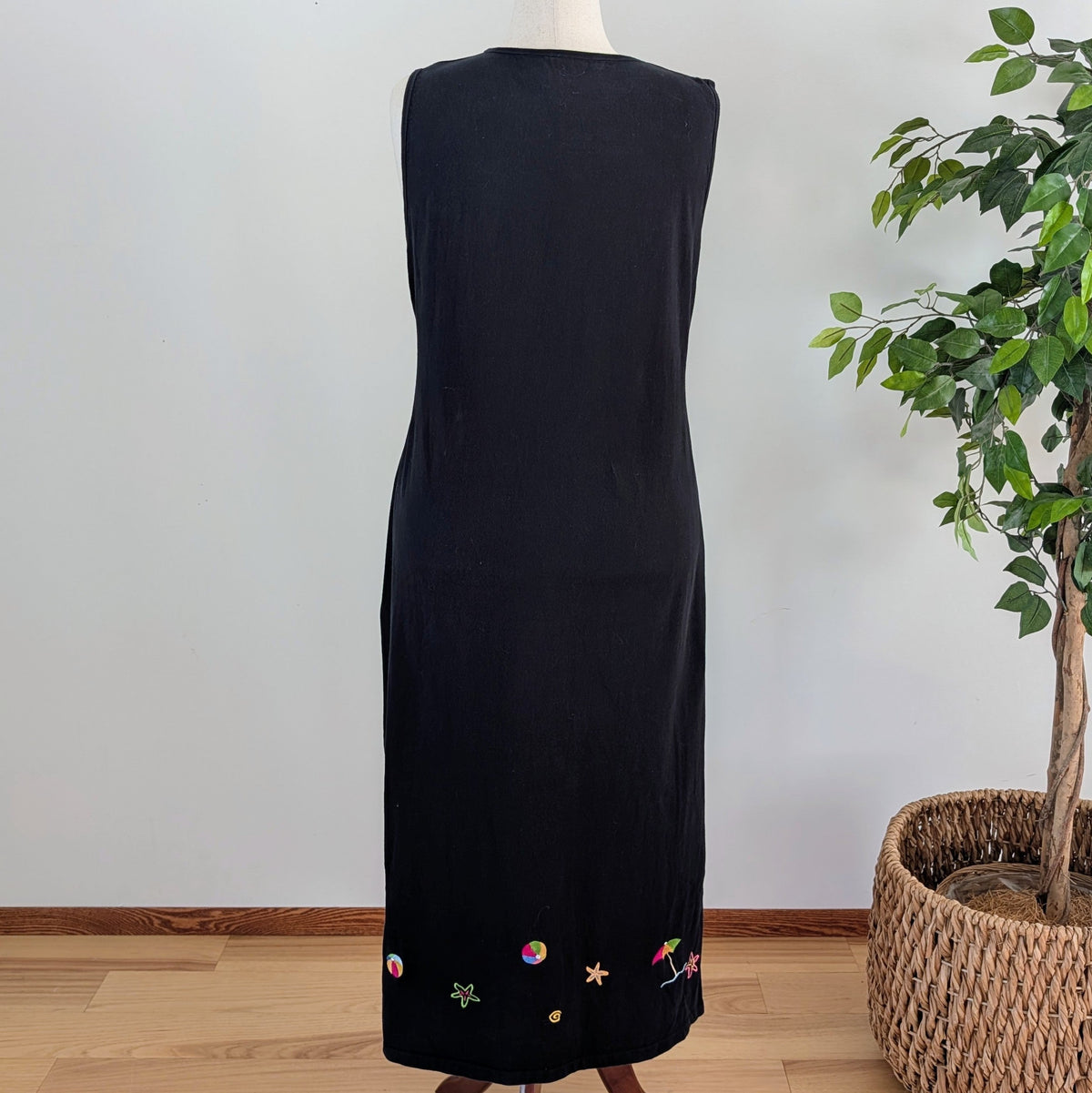 Embroidered Beach Maxi Dress - XL
