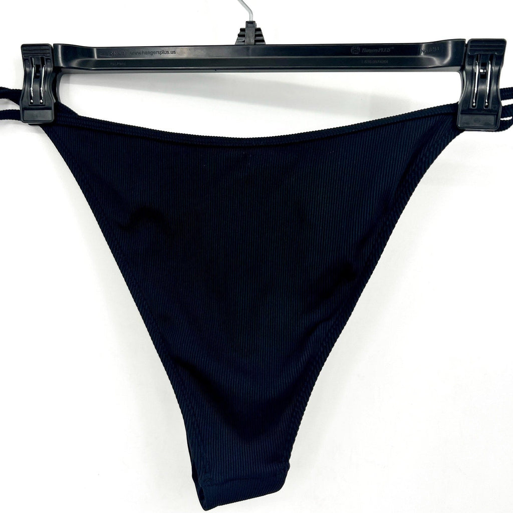 L*SPACE Women's Remi Bitsy Bikini Bottoms XL Black Cheeky Coverage NWT