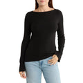 MADEWELL Women's Boat Neck Rib Top XS Jet BlackLong Sleeve NS805 NWT