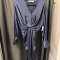 ASTR Satin Midi Slit Open Back DRESSES M