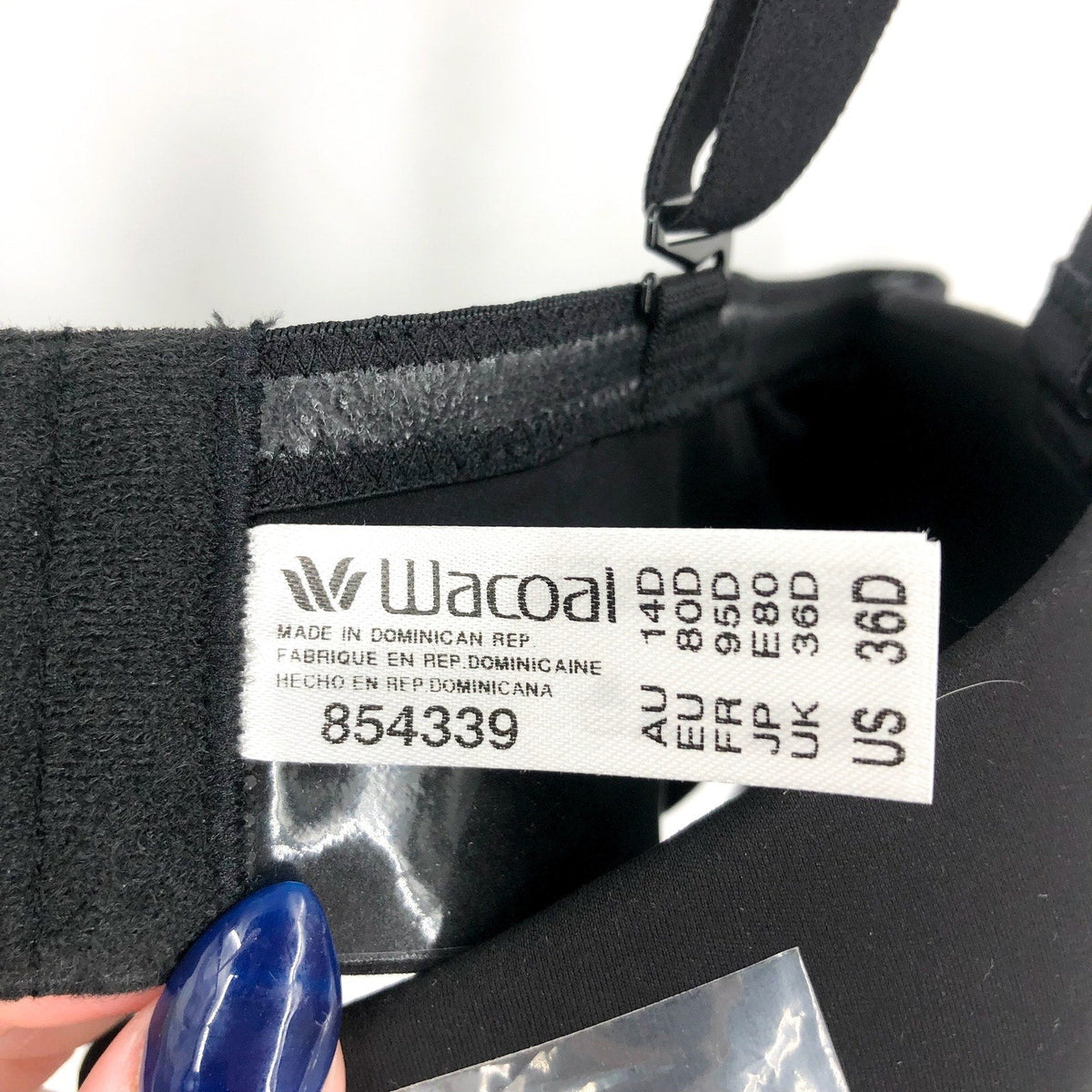 WACOAL Comfort First Strapless Tee Bra 36D Black Seamless Convertible NWT