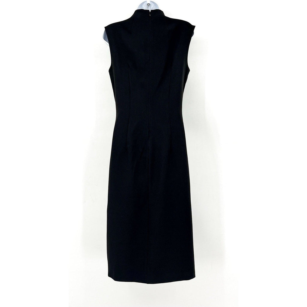 HALSTON Women's Jacklyn Dress In Crepe & Satin Size 2 Black Sleeveless NWT