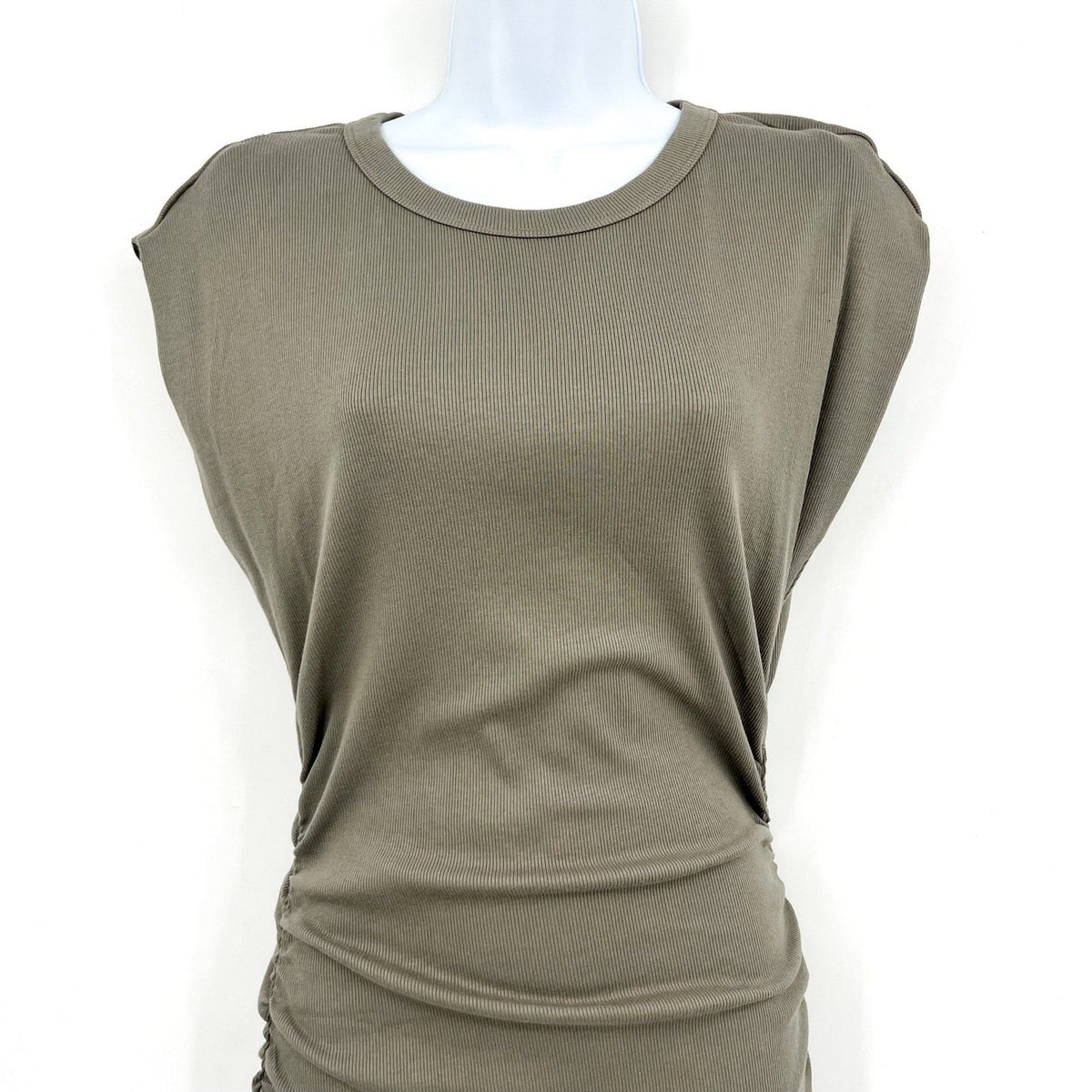 MICHAEL STARS Womens Ricci Tee Dress Small Olive Green Short Sleeve NWT