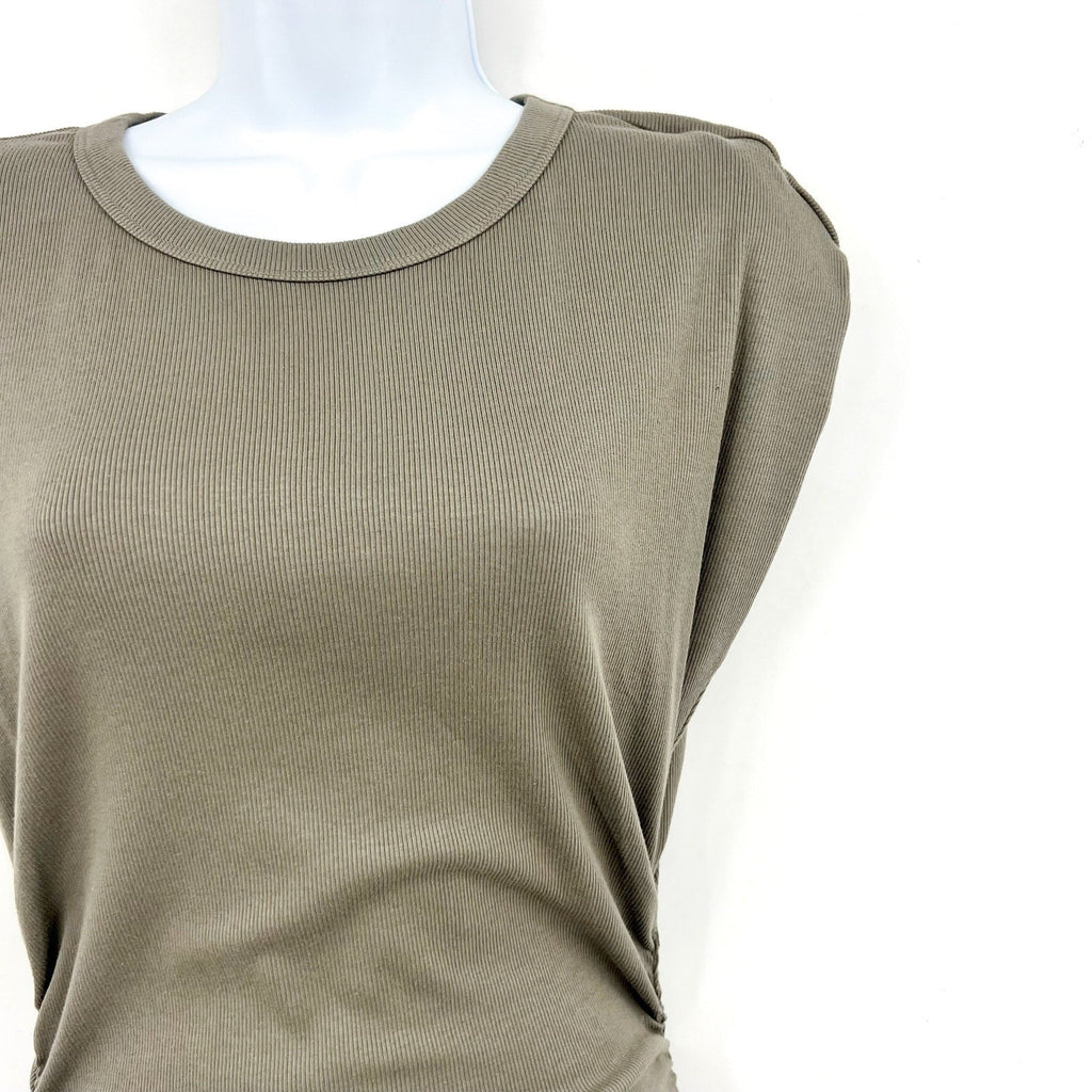 MICHAEL STARS Womens Ricci Tee Dress Small Olive Green Short Sleeve NWT