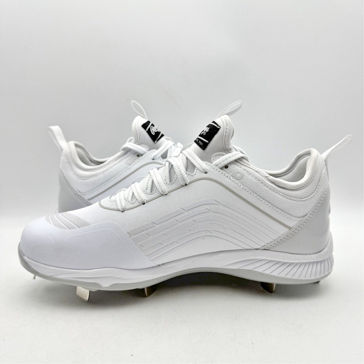 Rawlings Mens Bullpen Low Baseball Cleats Size 13 White Gray Metal NWOB