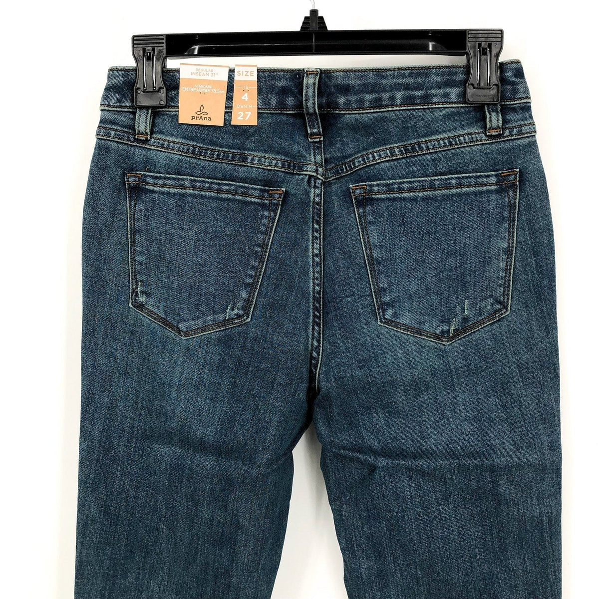 PRANA Womens Sienna Mid Rise Skinny Jeans 27x31 US 4 True Blue Stretch Denim NWT
