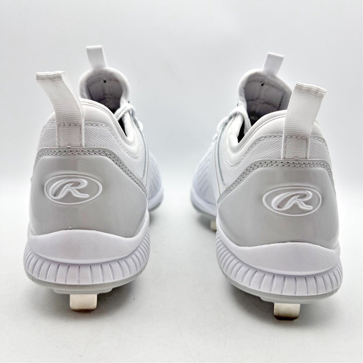 Rawlings Men Bullpen Low Baseball Cleats Size 13 White Gray Metal T4595 NWOB