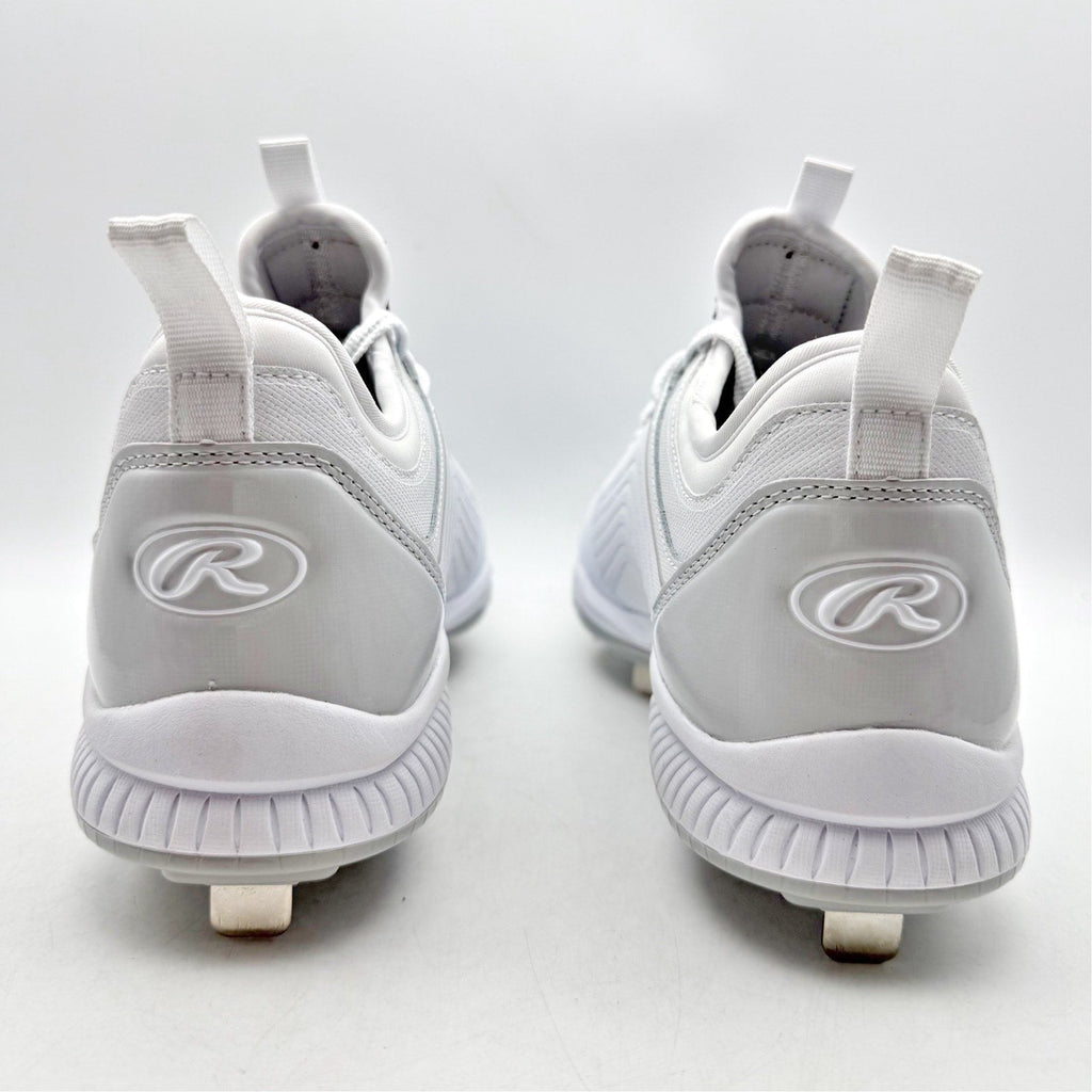 Rawlings Men Bullpen Low Baseball Cleats Size 13 White Gray Metal T4595 NWOB