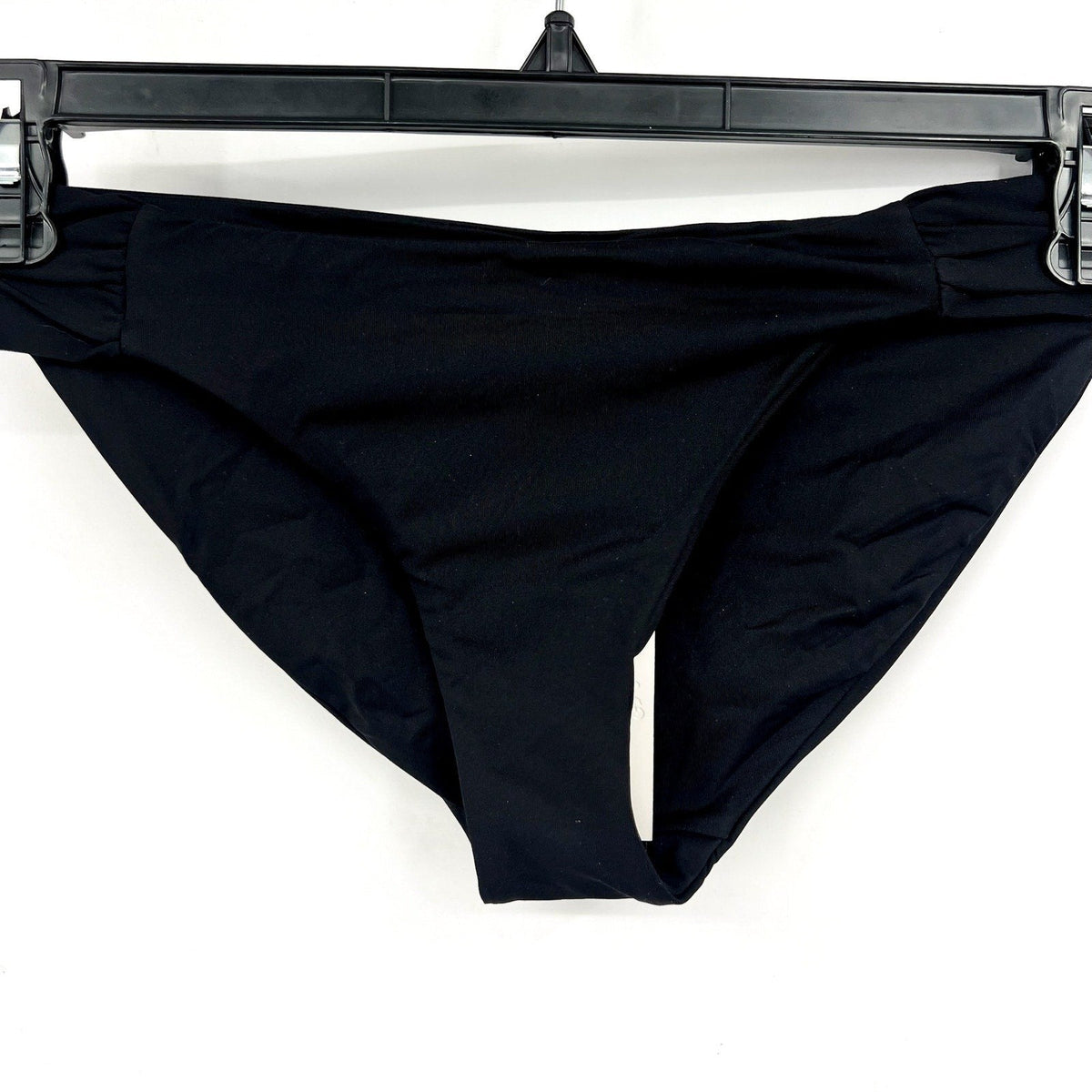BECCA Women's Muse Side Ruched Bikini Bottoms Small Black Hipster NWT