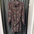 Karl Lagerfeld Geoprint Floral LS Bttn Up Tie DRESSES 14