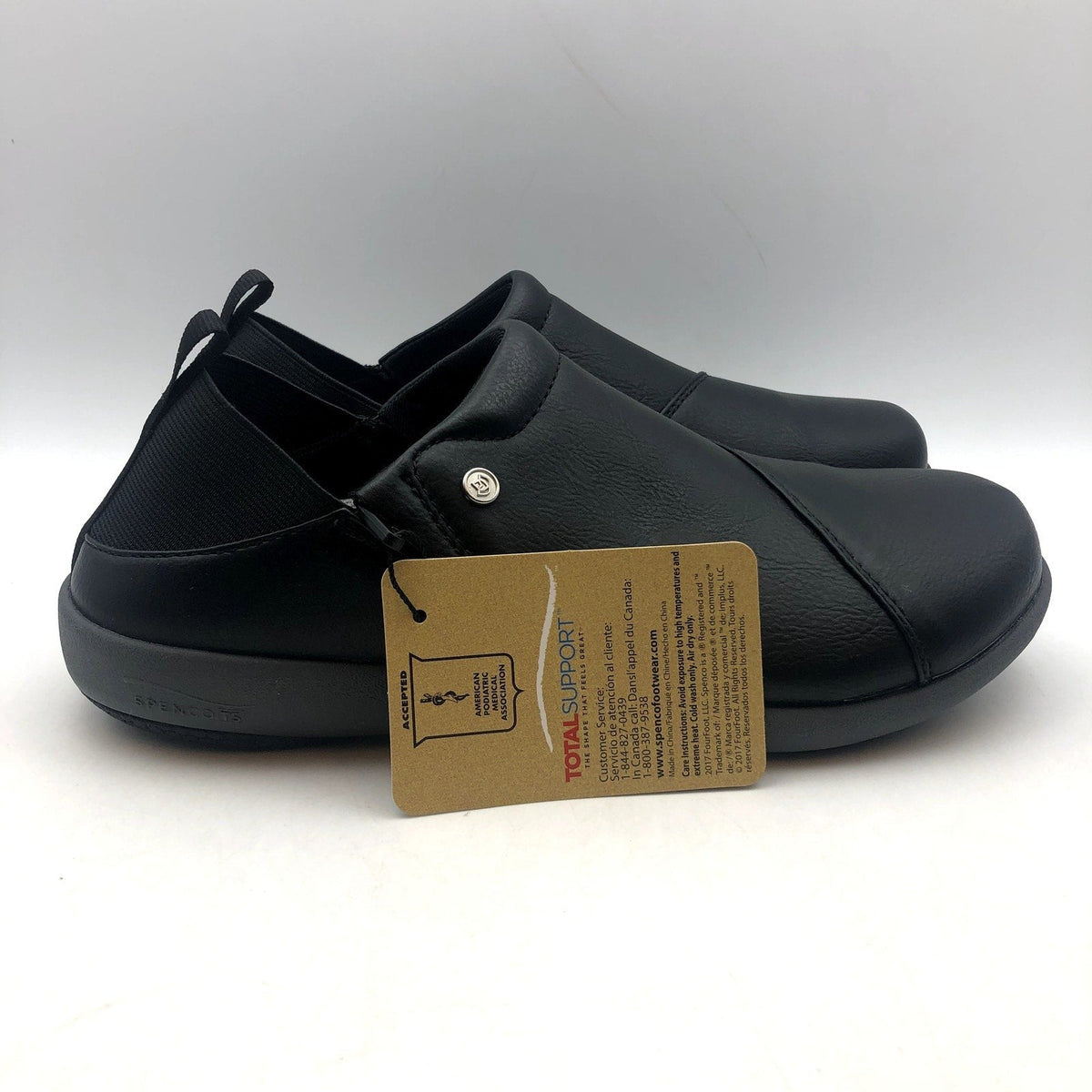 Spenco Womens Brooklyn Convertible Casual Sneakers Size 6.5 Black Slip On NIB