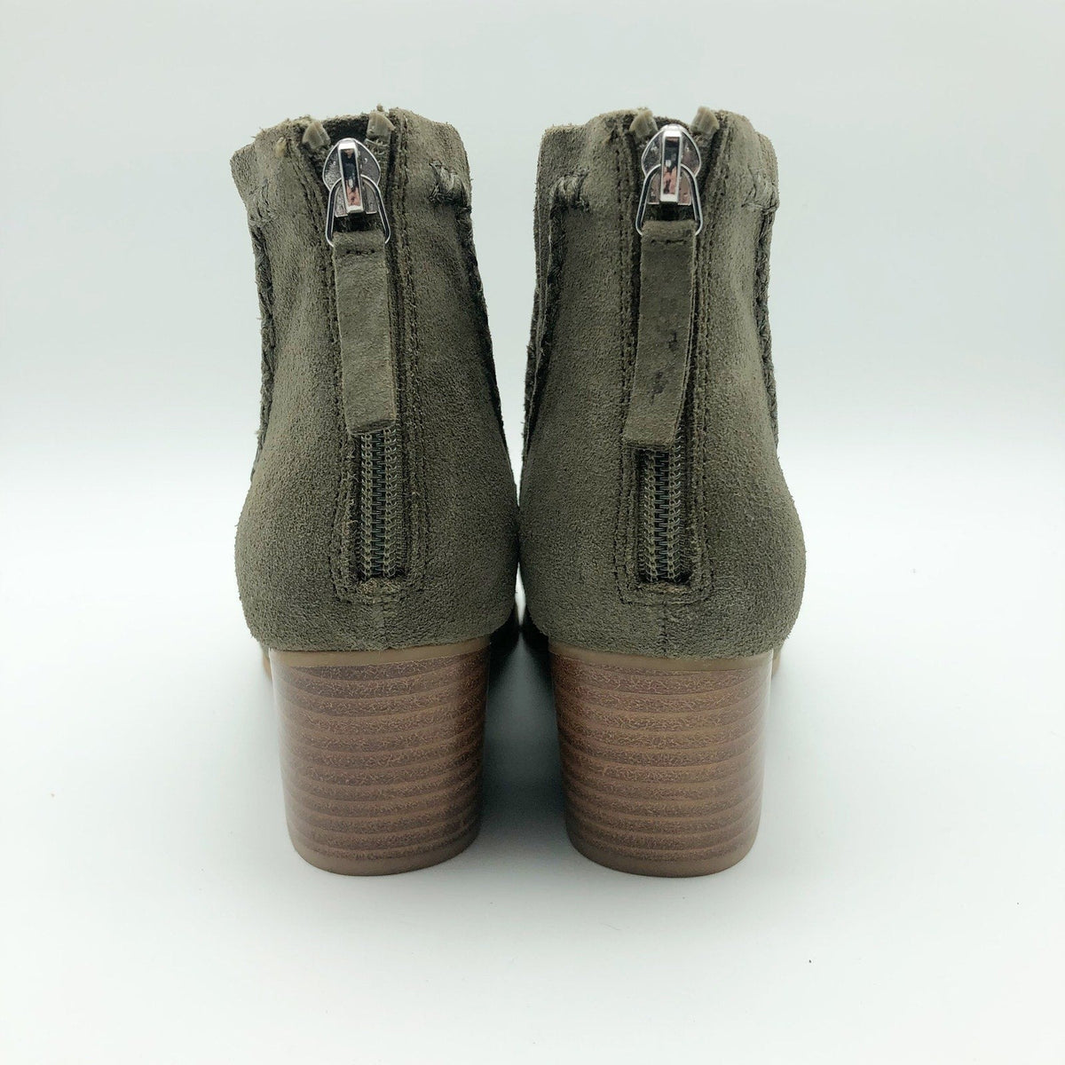 Dolce Vita Womens Dylan Ankle Booties Size 7.5 Green Textured Heel Suede NWOB