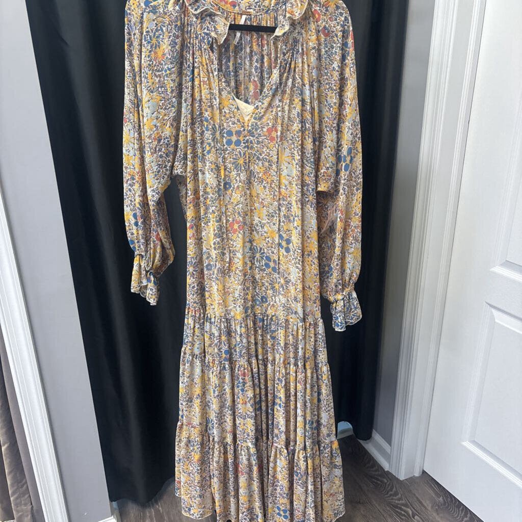 Free People Maxi Floral LS DRESSES XS