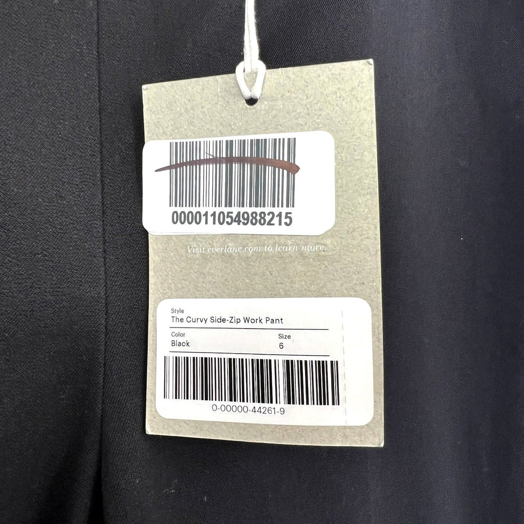 EVERLANE Women's The Curvy Side-Zip Work Pant Size 6 Stretch Cotton Black NWT