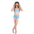 APPAMAN Girl's Stella Swimsuit Short Set Size 10 Blue Digital Denim UPF 50+ NWT