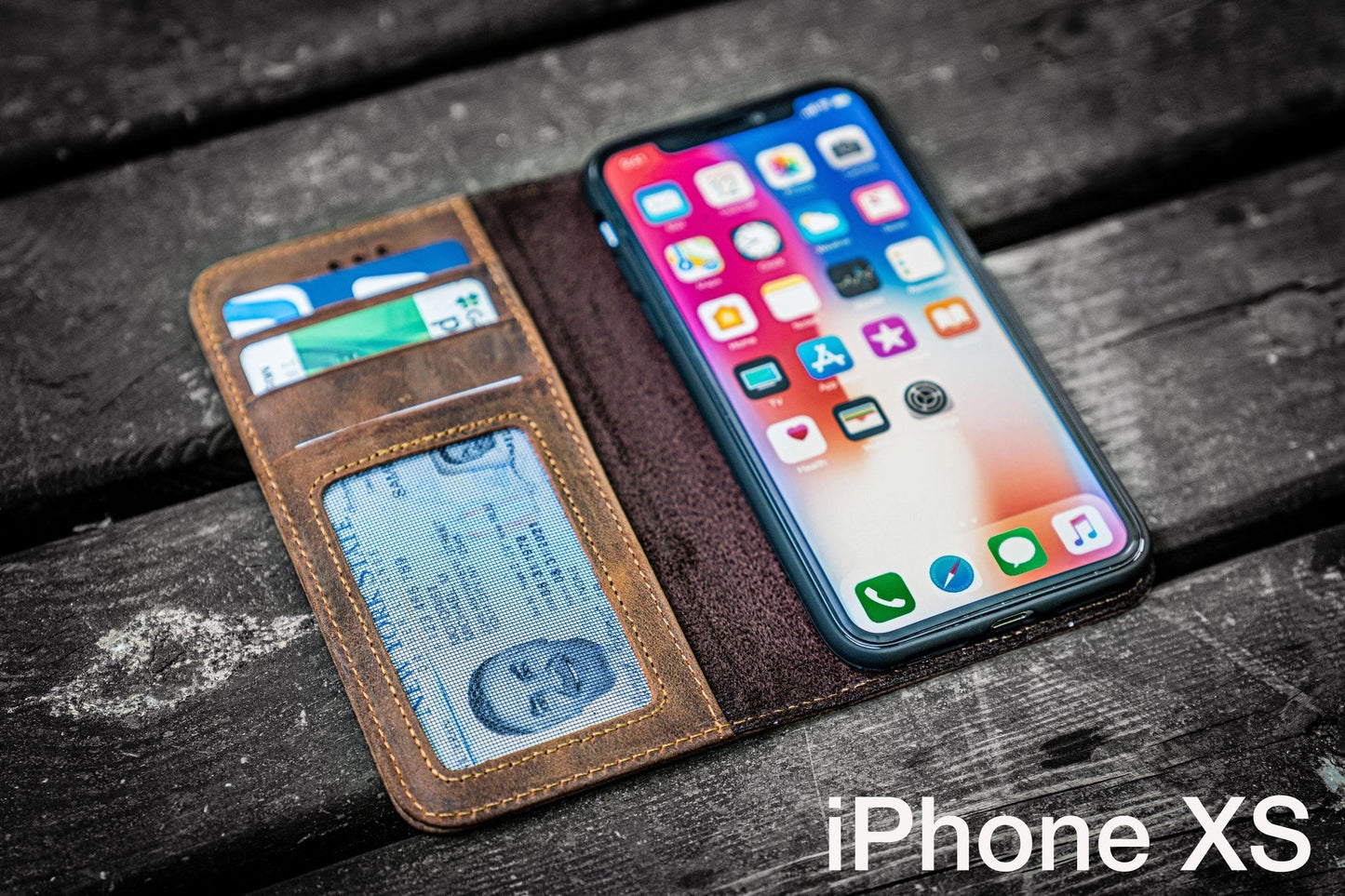 iPhone XS Leather Wallet Case - No.01