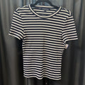 Veronica Beard SS Stripe Tee Thick Cotton TOPS M