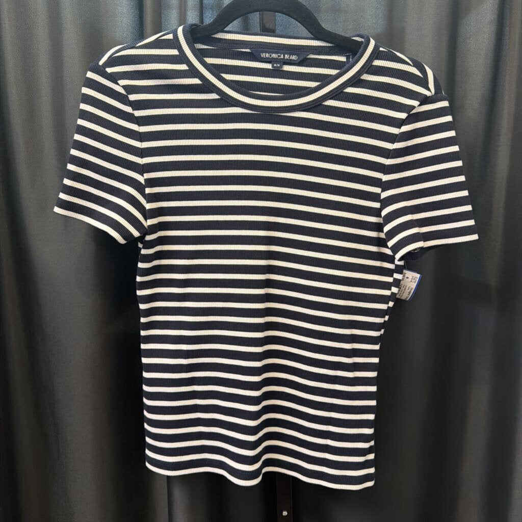 Veronica Beard SS Stripe Tee Thick Cotton TOPS M