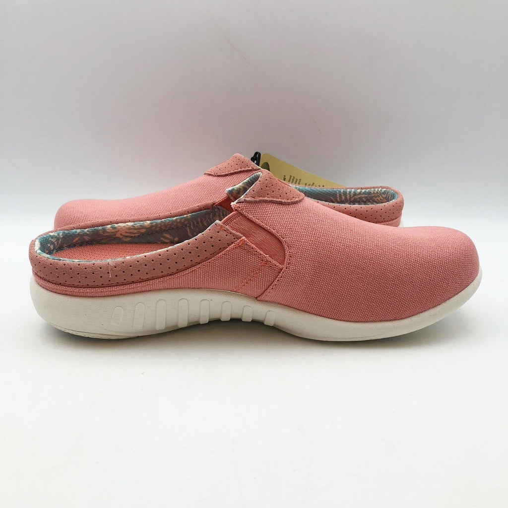 Spenco Womens SIESTA NUEVO Casual Slides Size 7.5 Pink Canvas Slip On Shoes NIB