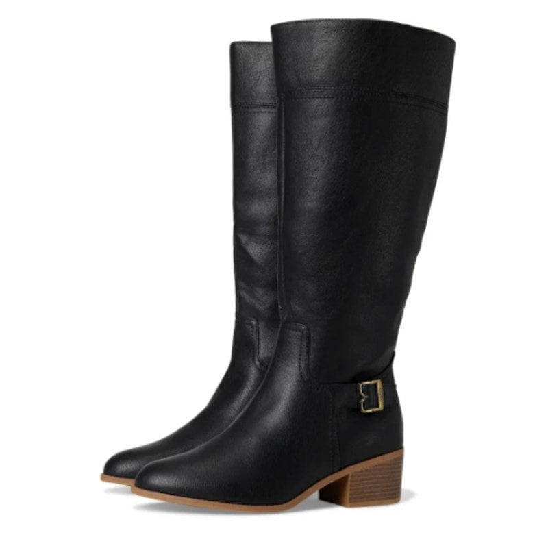 Dr. Scholls Womens Adeline Knee High Boots Size 7.5 M WIDE CALF Black NIB